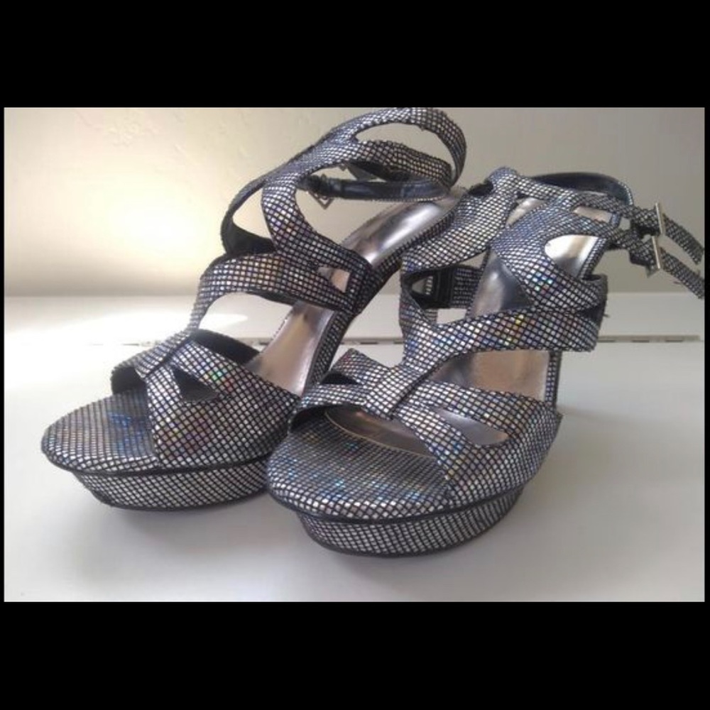 Size 7 - Black and Silver Stilettos